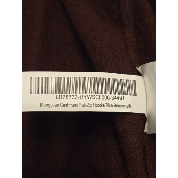 Quince 100% Mongolian Cashmere Full Zip Hoodie Sweater Medium NWT Rich Burgundy - Picture 8 of 14